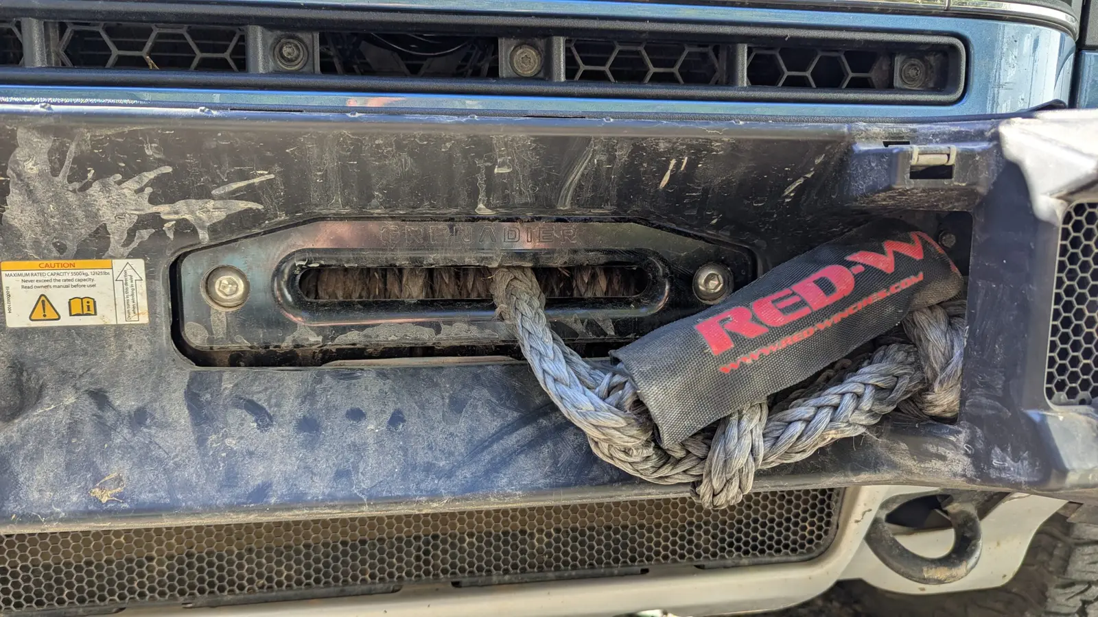 Winch on the Grenadier’s front bumper