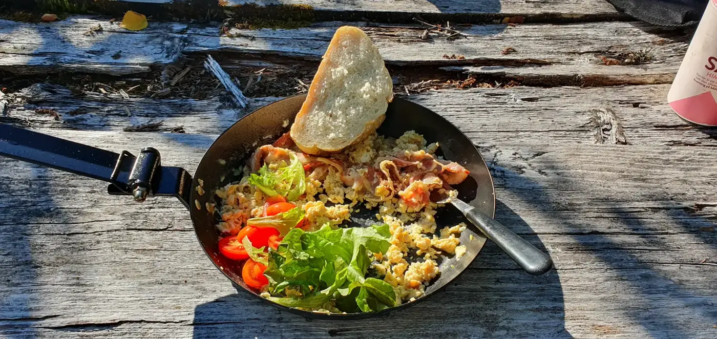 Camp breakfast in the pan