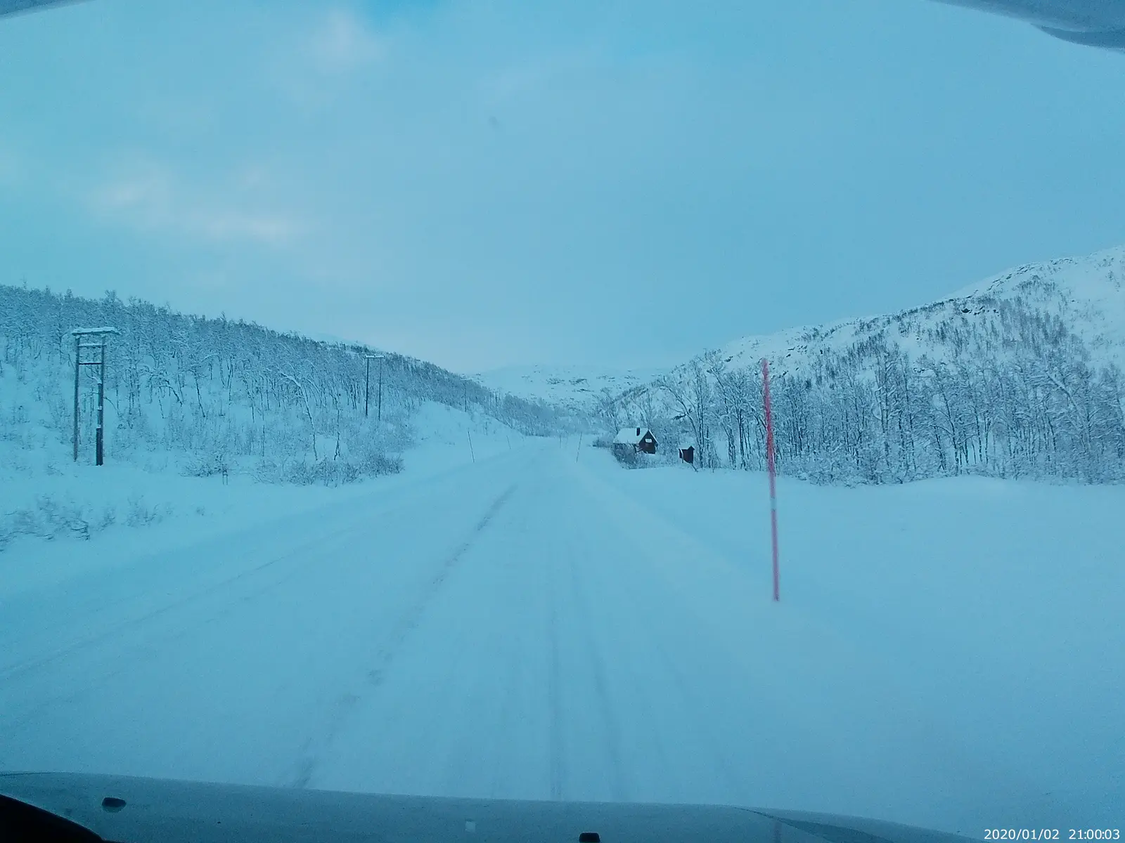 Mountain road in winter
